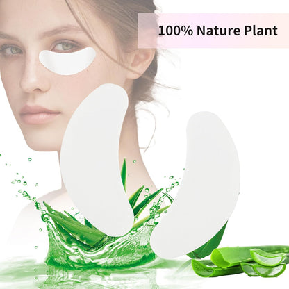 50Pair Eyelash Extension Gel Patches Kit Natural Hydrogel, Lash Gel Pads for Beauty Makeup Mask Kit Supplies Eye Mask Pads Beauty Tools (Gold)