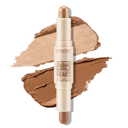 Boobeen 2 in 1 Contour Stick, Cream Bronzer Highlighter, Eyeshadow Pencil, Long-Lasting and Waterproof for All Areas of the Body