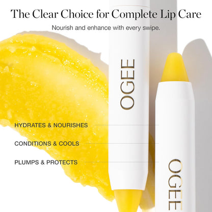 Ogee Sculpted Lip Oil - Lip Stain Made with 100% Organic Coconut Oil, Jojoba Oil, and Vitamin E - Best as Lip Balm or Overnight Lip Treatment - CLEAR