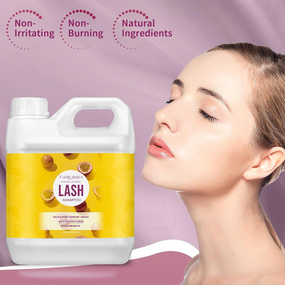 Lash Shampoo Bulk, Eyelash Cleanser for Extensions 2 Liters, Non-irritating or Burning Eyelid Foaming Cleanser for Professional Salon and Home Use (Passion Fruit-2L)