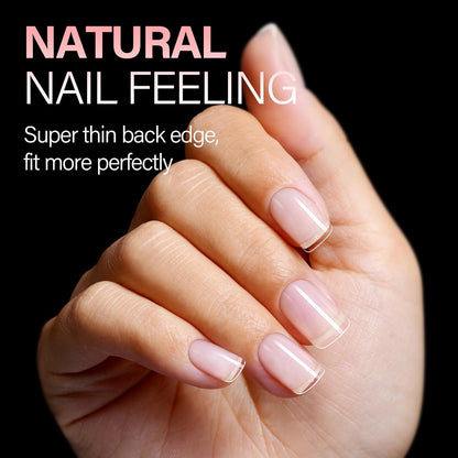 AILLSA Extra Short Square Nail Tips - 450pcs Thickened Pre-filed False Nail Tips Half Matte Nails Tips, Fake Nails for Gift