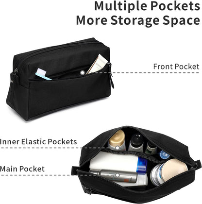 BuyAgain Toiletry Bag, Toiletry Travel Bathroom Bag Waterproof Cosmetic Make up Pouch Dopp Kit For Men or Women, Black