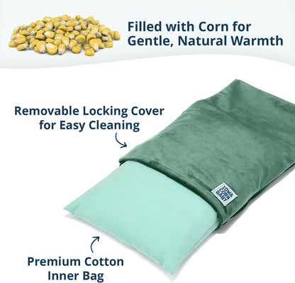 Microwave Heating Pad (with Removable Cover) – Weighted Microwavable Moist Heat Therapy Pad for Back, Neck, Shoulders, and Cramps – Portable, Reusable Cold or Warm Compress, 10" x 7", 2.5lbs