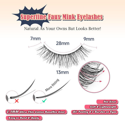 Natural Lashes Fake Eyelashes Pack C Curl Strip Lash 7 Pair Siligli