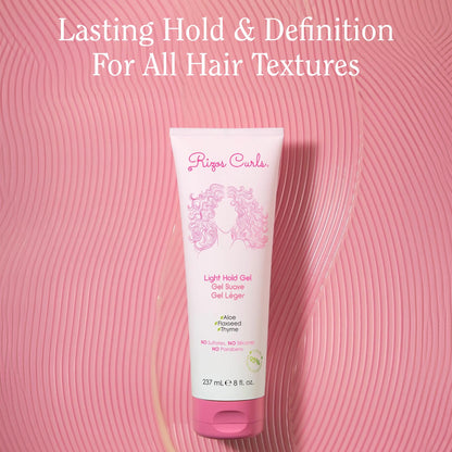Rizos Curls Light Hold Gel – Flexible, Flake-Free, Frizz-Free Hold & Shine – Defines & Moisturizes Wavy, Curly, Coily 1a–4c Hair Types with Aloe Vera – Sulfate, Silicone & Paraben Free