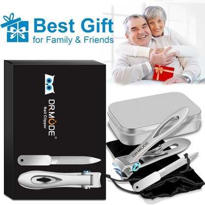 DRMODE Nail Clippers for Men Thick Nails - Large Toe Nail Clippers for Thick Nails for Senior with Wide Jaw Opening, Sharp Finger Nail Clippers Adult Cutter for Tough Nail
