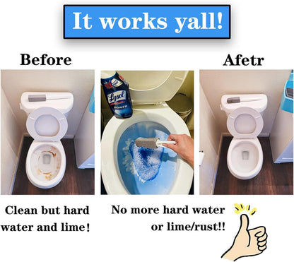 2 Pack Pumice Stone for Toilet Cleaning, Extra Long Handle for Removing Bowl Ring, Pool, Bathroom, Toilet Brush