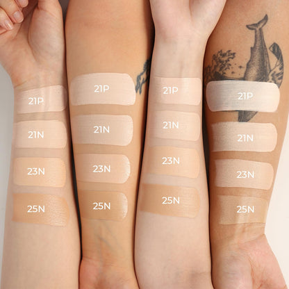 Natural Cover Glow Cushion Foundation | Satin Radiant Finish | Korean Foundation Makeup | Long-Lasting Natural Coverage | for All Skin Types 0.42 oz. (25N Mocha Beige)