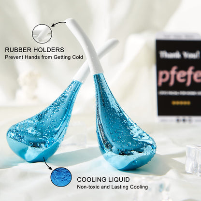 Cryo Sticks for Face, Ice Globes Cryo Globes for Facials, Esthetician Supplies Gifts, Unbreakable Stainless Steel Ice Roller Cooling Spa Balls with Storage Case