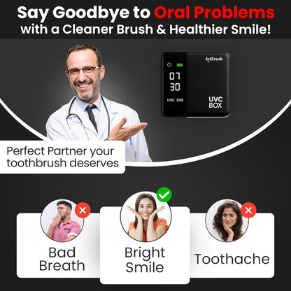 UV Toothbrush Sanitizer Holder & Cleaner with LED Clock Display & Hot Air Drying – Wall-Mounted UV Tooth Brush Holder for Bathroom Decor, Travel Use, Rechargeable Portable Design, Fits All Brushes