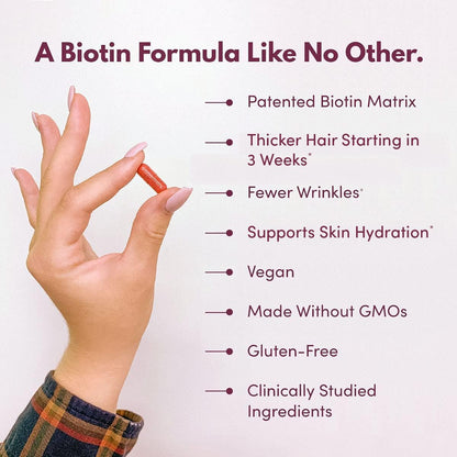 Purity Products MyBiotin ProClinical – Thicker Hair Starting in 3 Weeks & Fights Wrinkles - MB40X Patented Biotin Matrix w/Astaxanthin - 40X More Soluble vs Ordinary Biotin 30 Veg Cap