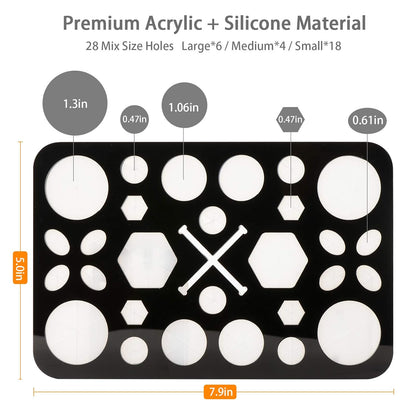 Acrylic Makeup Brushes Drying Rack, Brushes Dryer, Collapsible Holder Stand Tree Tray Support Display for Makeup Artist Nail Brushes Paintbrushes Makeup Lovers, 28 Slot, Black, Unisex