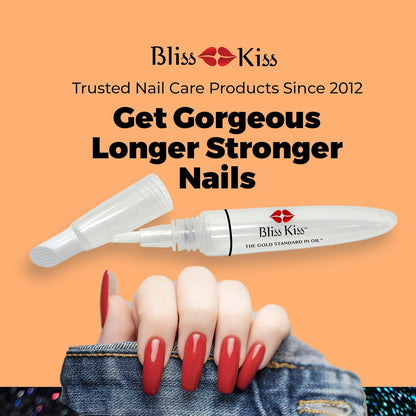 Bliss Kiss Refillable Cuticle Oil Pen for Nails - Empty 8 ml Squeeze Nail Oil Pen with brush applicator from 1-Pack