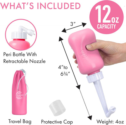 Peri Bottle - Postpartum and Perineal Care - Portable Travel Bidet Sprayer for Women or Men - Handheld Jet Spray Bottle for Toilet - New Mom After Birth Recovery Essentials Feminine Care 2-pack
