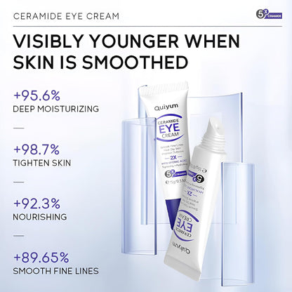 Ceramide Eye Cream, Under Eye Cream for Dark Circles & Puffiness, Reduce Wrinkles & Fine Lines, Tightens, Smoothes and Lift Eye Cream Treatment for Women, All Skin Types 0.53oz, 2 Pack