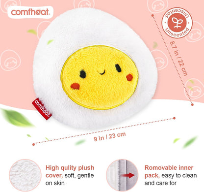 Egg Microwave Heating Pad - Hot & Cold Therapy with Natural Flaxseed Filling, Moist Heat for Cramps, Shoulder Muscle Pain Relief, Natural Heat Pack Moist Heat with Washable Cover