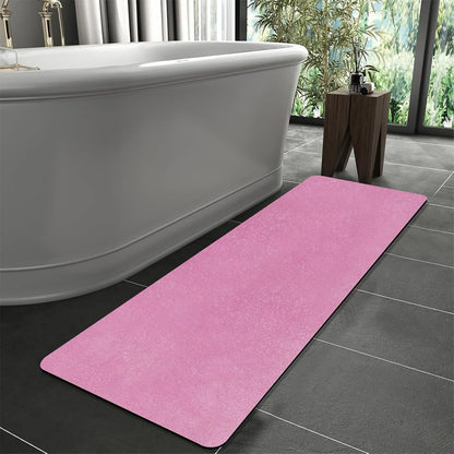 Diatomaceous Earth Bath mat Bathroom Rugs Super Absorbent Quick Dry Non Slip Bath Mat Thin Bathroom Floor Mats Fit Under Door-Shower Rug for in Front of Bathtub Shower, Pink, 23.6"x47.2"