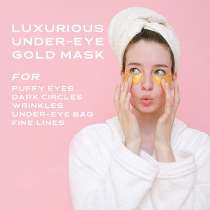 40 Pack Collagen Crystal Lip Masks,Gold Under Eye Masks Set Natural Moisturizing Gel Anti-Aging Anti Chapped Hydrating Reducing Puffiness Dark Circles Wrinkles Lip Eye Pads for Women and Men