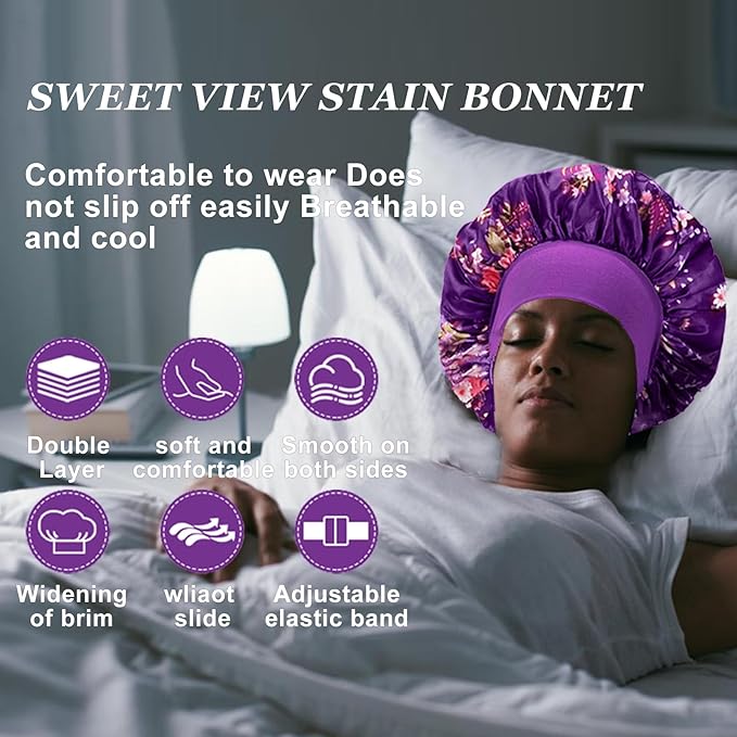 4pcs silk bonnet for sleeping,satin