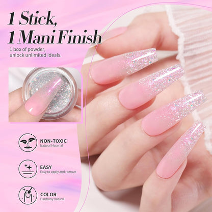 Born Pretty Auroras Reflective Glitter Nail Powder Chameleon Polarized Sparkling Shiny Nail Glitter Holographic Flakes Dust Shiny Powder Pigment Nail Supplies for Nail Art Manicure DIY Design