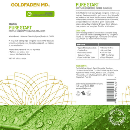 GOLDFADEN MD Pure Start Gentle Detoxifying Natural Facial Cleanser, 5 Fl Oz