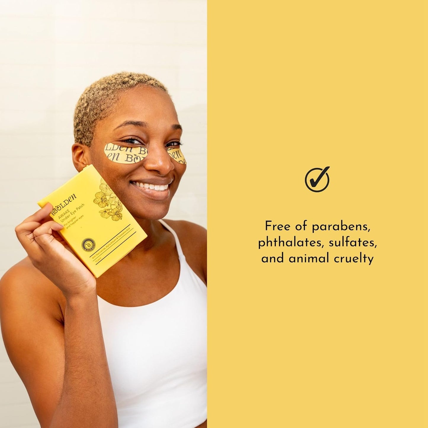 BOLDEN Awake Under Eye Patch |Eye Mask For Dark Circles, Puffiness & Discoloration | Brightening Eye Pads With Niacinamide, Alpha Arbutin, Tranexamic Acid & Vitamin C |10 Pairs