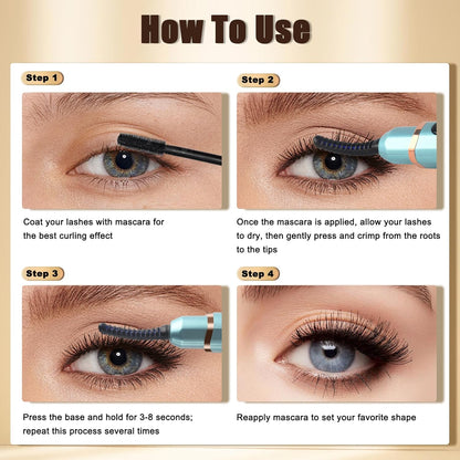 Heated Eyelash Curlers with Battery Indicator, Electric Eyelash Curler 3 Temperature Modes LED Display USB Rechargeable Makeup Tools, Heated Lash Curler Ideal Christmas Gift for Women LS423