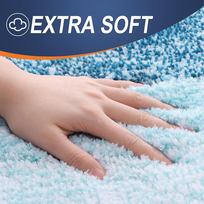 OLANLY Bathroom Runner Rugs 47x20, Extra Soft Absorbent Microfiber Bath Rugs, Rubber Backing, Quick Dry, Washable Bath Mats for Bathroom Floor, Tub and Shower, Home Decor Accessories, Peacock Blue