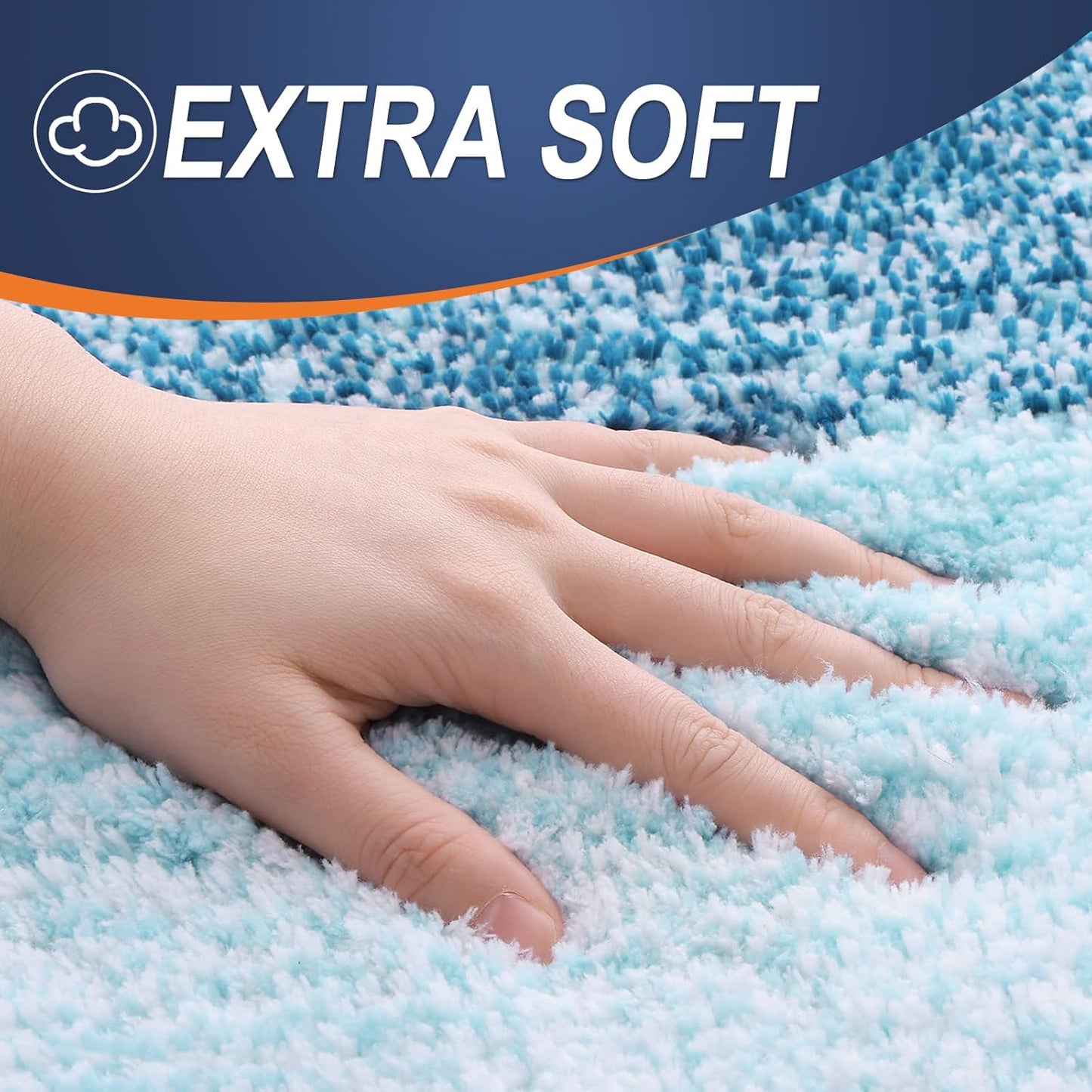 OLANLY Bathroom Runner Rugs 54x24, Extra Soft Absorbent Microfiber Bath Rugs, Rubber Backing, Quick Dry, Washable Bath Mats for Bathroom Floor, Tub and Shower, Home Decor Accessories, Peacock Blue