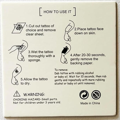 20 sheets frozen temporary tattoos