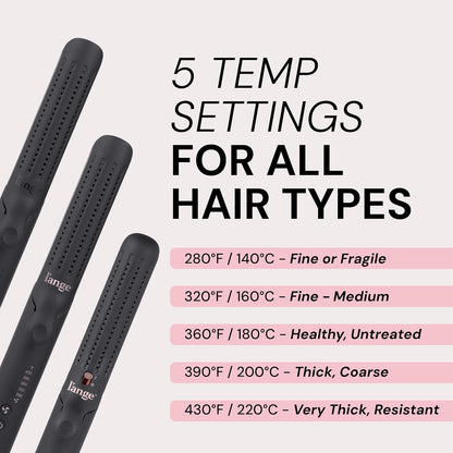L'ANGE HAIR Le Duo Standard 360° Airflow Styler | 2-in-1 Curling Wand & Titanium Flat Iron Hair Straightener | Professional Hair Curler with Cooling Air Vents | Dual Voltage & Adjustable Temp (Black)