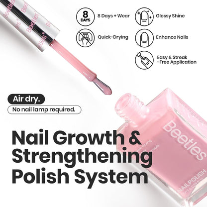 Beetles Jelly Nail Polish Set, 6 Colors Pink Nude Purple Velvet Glow Quick Dry Nail Polish Long Lasting Nail Strengthener Polish Gift for Girls Women