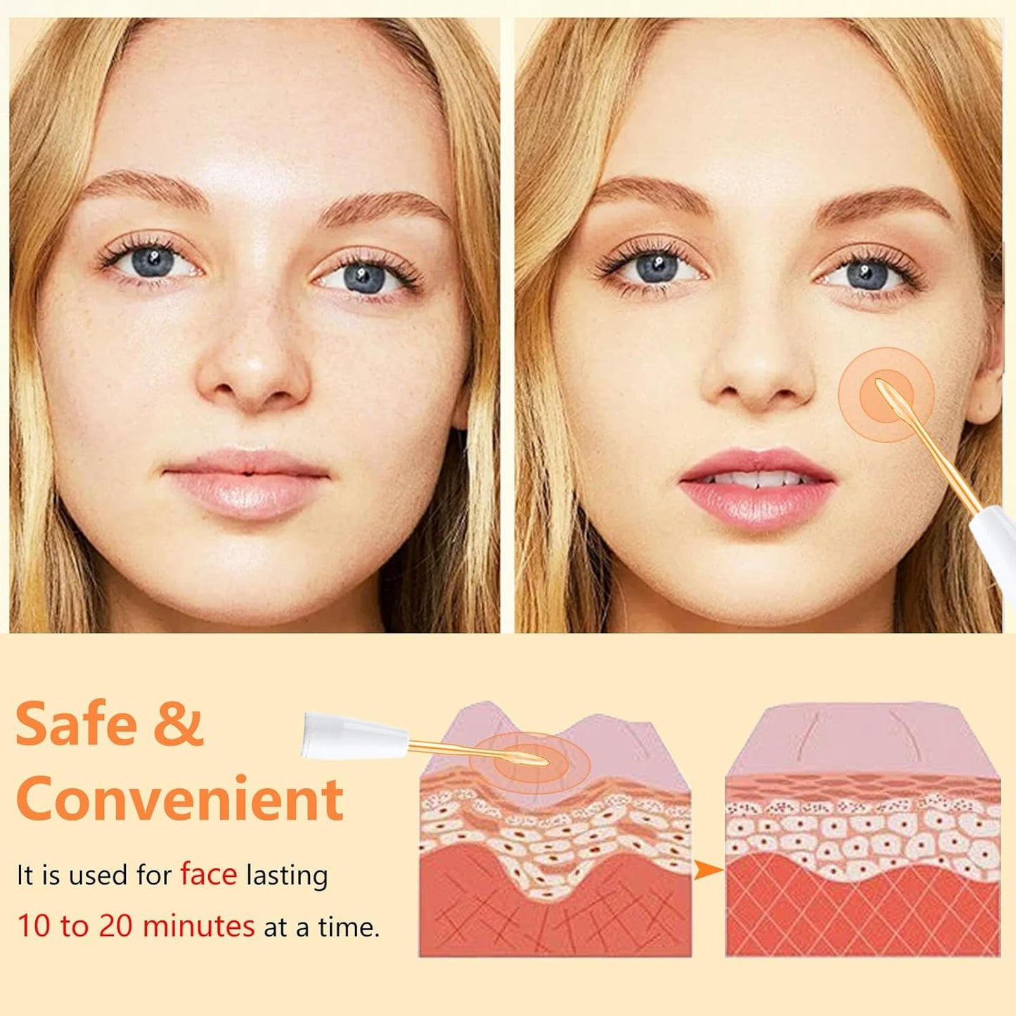 High F Rrequency Facial Wand for Face Care, Multi-Function Face Device Machine