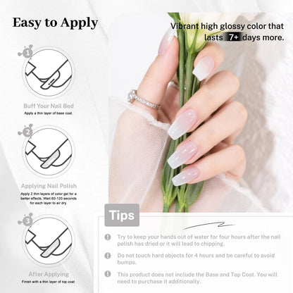 16.5ml Jelly Milky White Nail Polish Large Volume Quick Dry Nail Polish, Long Lasting Shine, Fingernail Toenail Nail Art DIY Home Travel Nail Art Gift