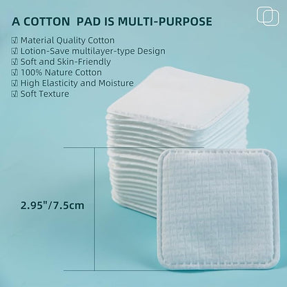 Premium square cotton pads for