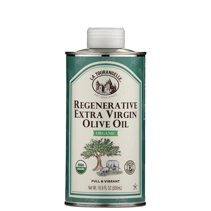 La Tourangelle Regenerative Organic Extra Virgin Olive Oil, Cold-Pressed High Antioxidant Olives, Sustainable, 16.9 Fl Oz