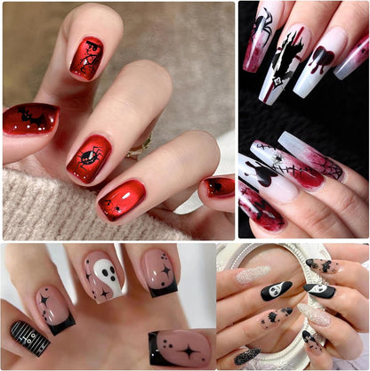 Biutee Nail Stamping Plates 8PCS Nail Stamping Polish Gel and Nail Stamper Kit 10 PCS Nail Art Stamper Plates, French Flower Leaves Animal Lace Halloween Design (10 PCS Plates With 8 PCS Gel)