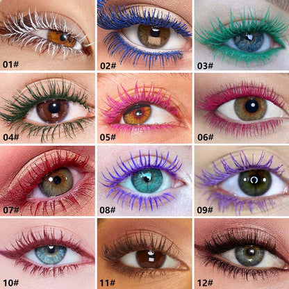 Colored Mascara for Eyelashes Set,Colorful Waterproof Mascara for eyelashes Long lasting Charming Voluminous for Women Halloween Eye Makeup (#10-Brick red, 1 Count （Pack of 1))
