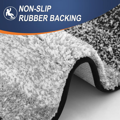 OLANLY Bathroom Runner Rugs 59x17, Extra Soft Absorbent Microfiber Bath Rugs, Rubber Backing, Quick Dry, Machine Washable Bath Mats for Bathroom Floor, Tub and Shower, Home Decor Accessories, Black