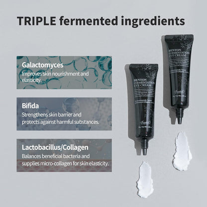 BENTON Fermentation Eye Cream New Version (1.05 oz.) - Galactomyces & Bifida Ferment Anti-Wrinkle Eye Treatment Cream, Dark Circles & Puffiness & Under Eye Bags