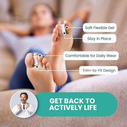 Welnove Toe Protectors – 12-Pack Silicone Toe Sleeve Toe Covers for Hammer Toes, Corns, Blisters, Toe Guards Sleeves and Toe Cushions for Pain Relief (Small)