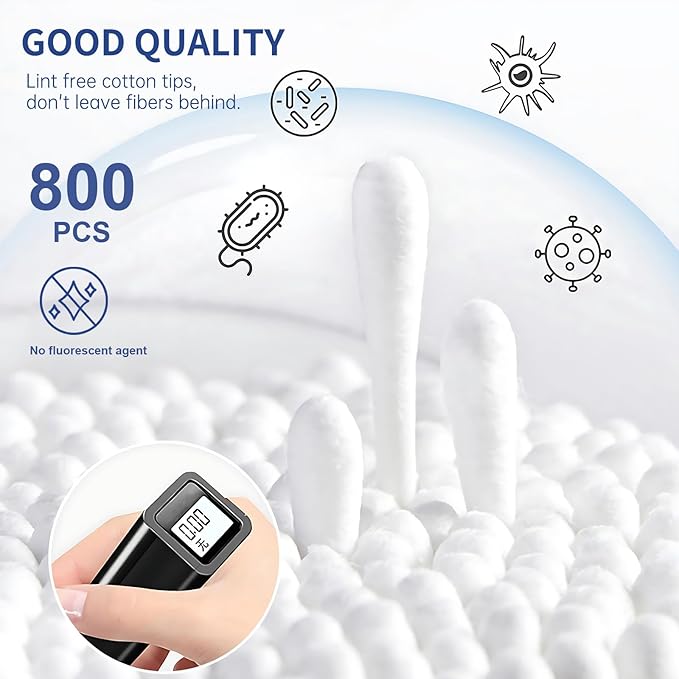 Pointed tip cotton swabs, 800
