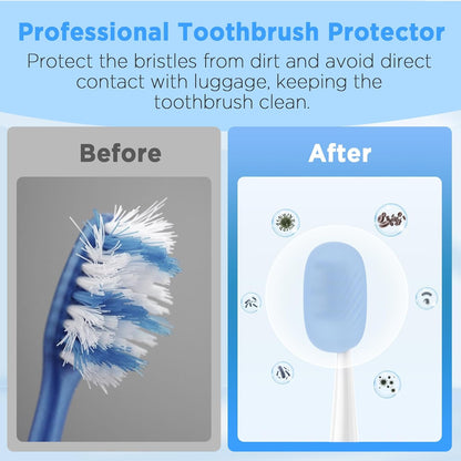 Toothbrush Covers Caps 6 Pack, Silicone Toothbrush Head Protector Replacement for Household Travel, Fits Most Manual and Electric Toothbrushes (Clear, Blue, Pink, Rose Pink, Green, Purple)