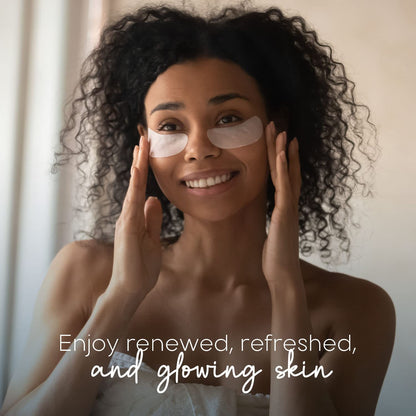 Hyaluronic & Collagen Under Eye Patches - Reduces Eye Bags, Puffiness, Crow's Feet & Wrinkles Ultra Hydrating Under Eye Pads - Cruelty Free Korean Skin Care - All Skin Types - 5 Pairs