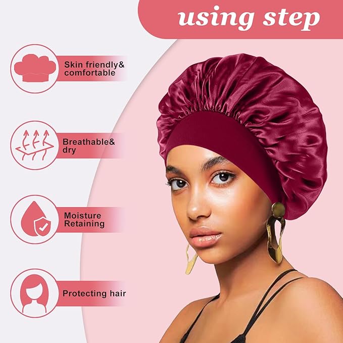 4pcs silk bonnet for sleeping,hair
