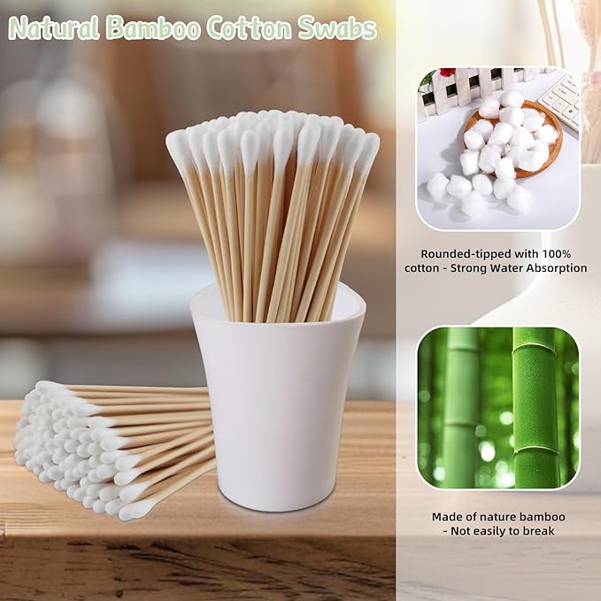 200 count bamboo rounded-tipped cotton
