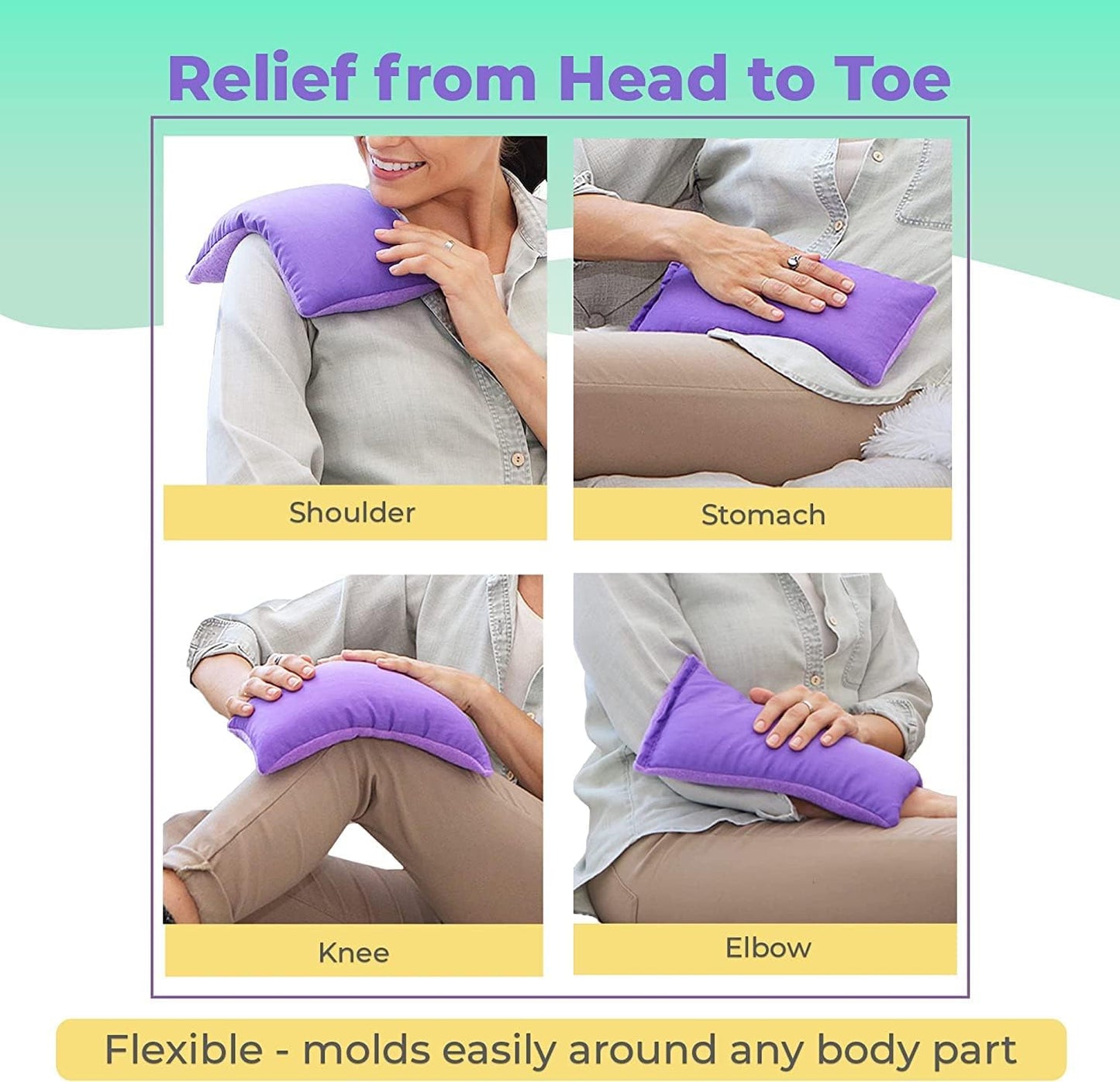 My Heating Pad Microwave Heating Pad - Moist Microwavable Heating Pads for Joints and Muscles Relief - Microwave Hot Pack Heat Pad for Cramps - Chilled or Heated Pad Therapy - Purple Unscented
