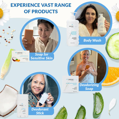 Mirai Clinical's Deodorizing Body Wipes for Women & Men - Cleansing & Refreshing Deodorant Wipes Women & Men Love - Fights Nonenal Body Odor - For Whole Body Usage - Unscented - 3 packs.