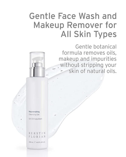 Kerstin Florian Rejuvenating Cleansing Gel | Gentle Face Wash and Makeup Remover for All Skin Types (6.8 fl oz)