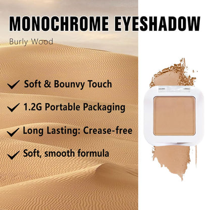 Buildable Matte Eyeshadow Makeup Palette Single - Light Nude Brown Burly Wood Shades | Creamy Pressed Powder for Easy Blending | Mini Travel Palette for Women | Everyday Natural Eye Makeup